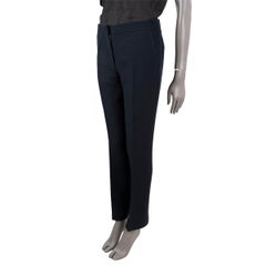 CHRISTIAN DIOR Mitternachtsblaue KLEIDhose aus Wolle und Seide 30 MONTAIGNE DRESS Pantoletten 36 XS