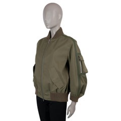 CHRISTIAN DIOR military green cotton blend SIDE STRIPE BOMBER Jacket M