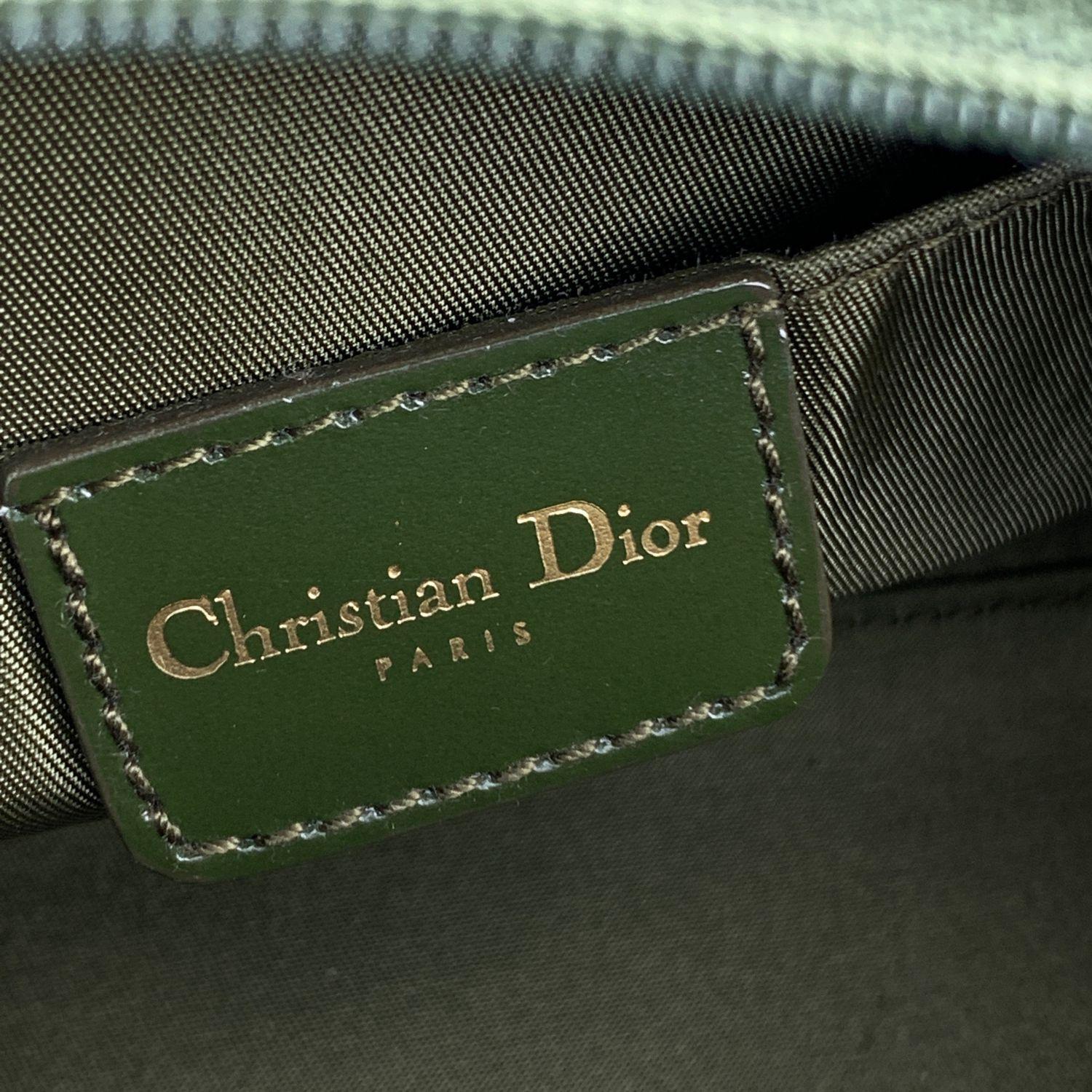 Black Christian Dior Military Gren Canvas Mini Camouflage Satchel Bag