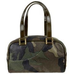 Christian Dior Military Gren Canvas Mini Camouflage Satchel Bag