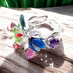 Christian Dior Milly Carnivora Epinosa Diamond Peridot Tourmaline Gold Ring