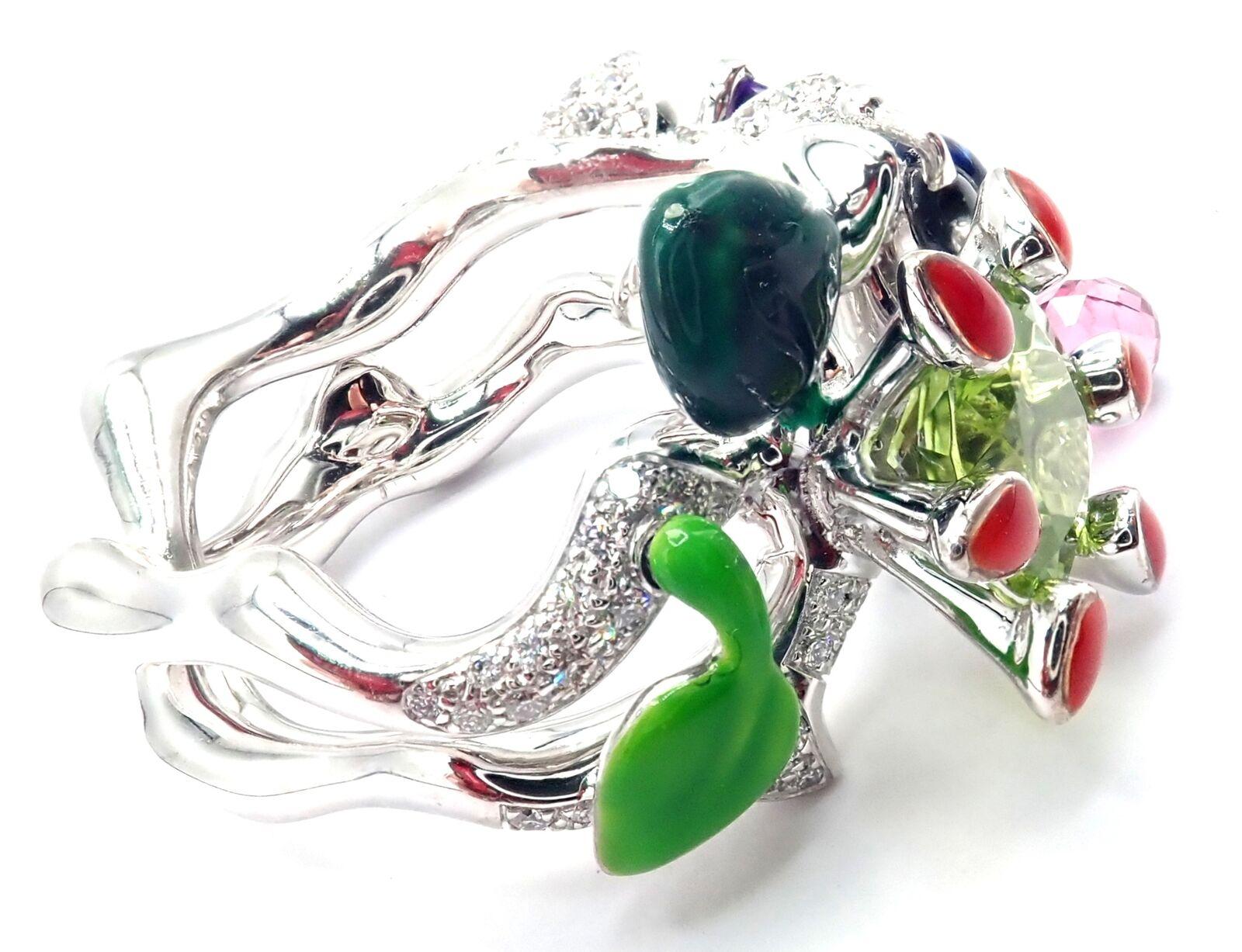Taglio brillante Christian Dior Milly Carnivora Epinosa Diamante Peridoto Tormalina Anello in oro in vendita