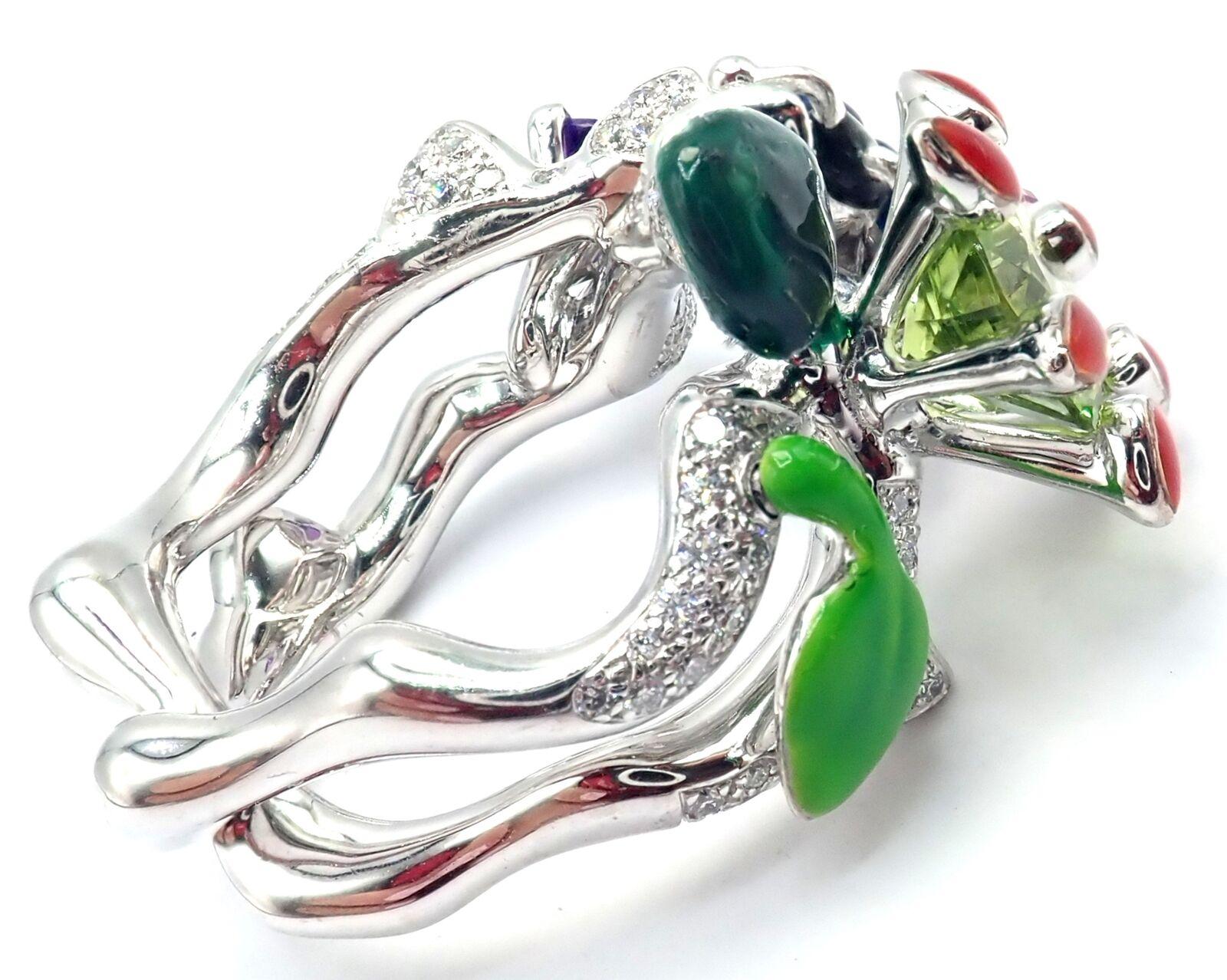 Christian Dior Milly Carnivora Epinosa Diamante Peridoto Tormalina Anello in oro in vendita 2