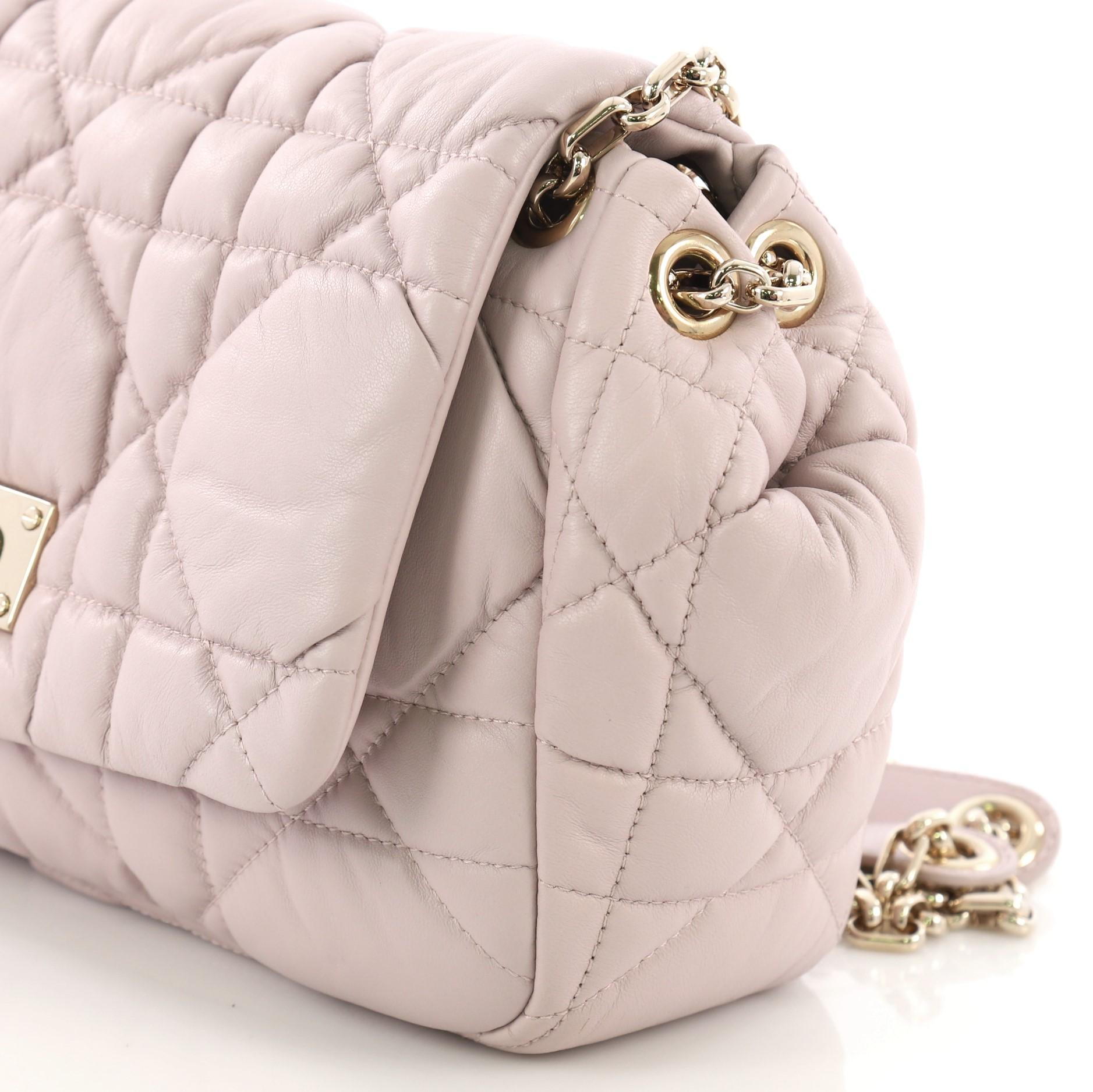 Christian Dior Milly La Foret Handbag Cannage Quilt Lambskin Medium In Good Condition In NY, NY