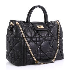 Christian Dior Milly La Foret Shopping Tote Cannage Quilt Lambskin Large