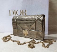 Christian Dior Mini Diorama Gold Bag