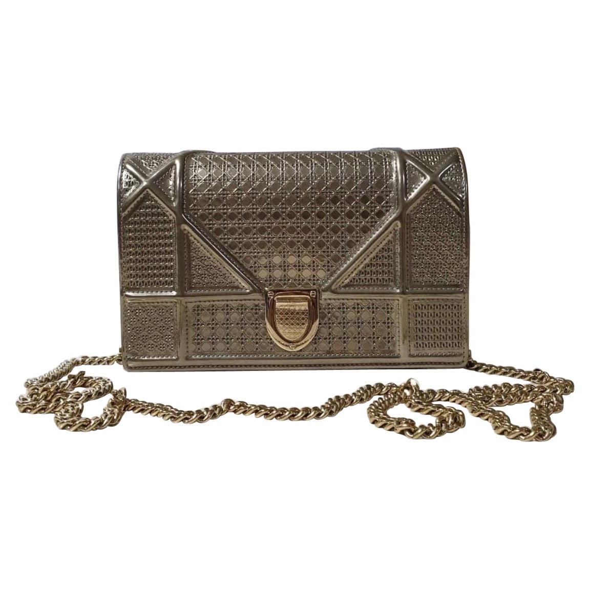 Christian Dior Mini Diorama Gold Tasche