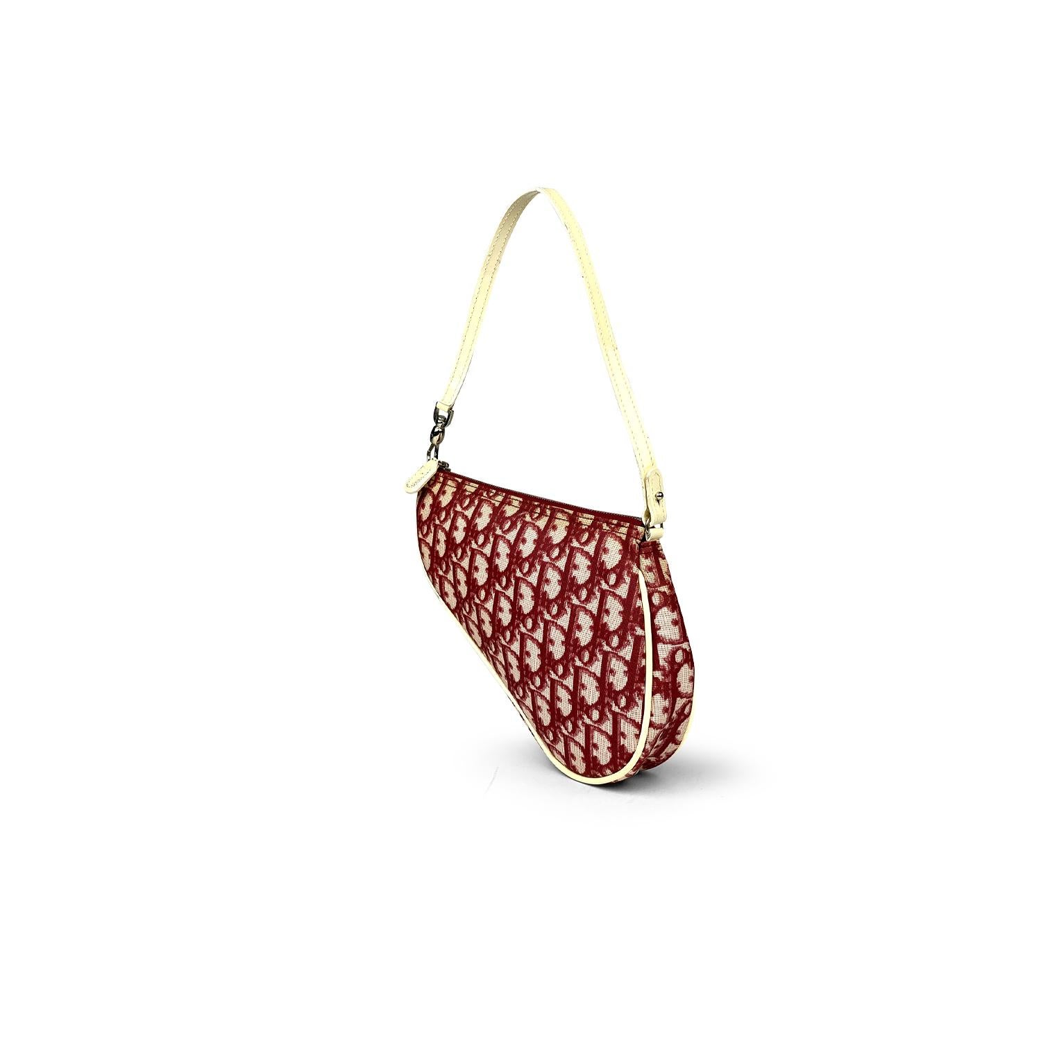 Brown Christian Dior Mini Diorissimo Saddle bag For Sale
