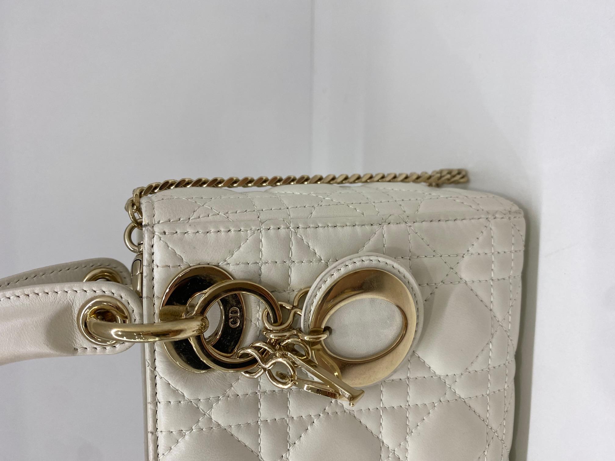 Women's or Men's Christian Dior Mini Lady Dior Latte Canage For Sale