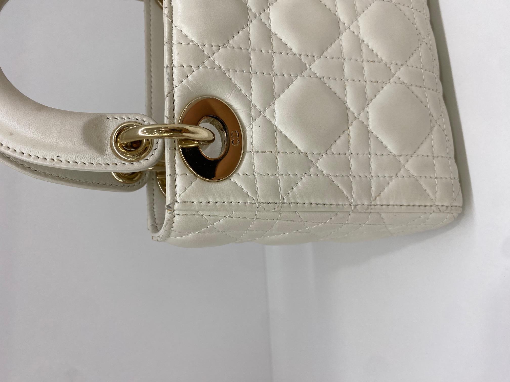 Christian Dior Mini Lady Dior Latte Canage For Sale 1