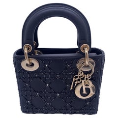 Christian Dior Mini Lady Dior Tote Bag Black Chai Leather Shoulder Bag