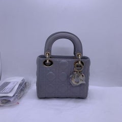 Christian Dior Mini Lady Dior Tote bag Gray chai bag shoulderbag
