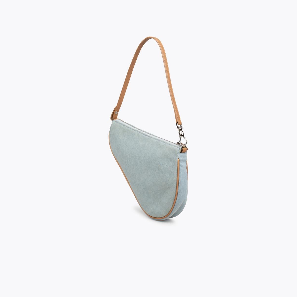 Gray Christian Dior Mini Saddle Bag For Sale