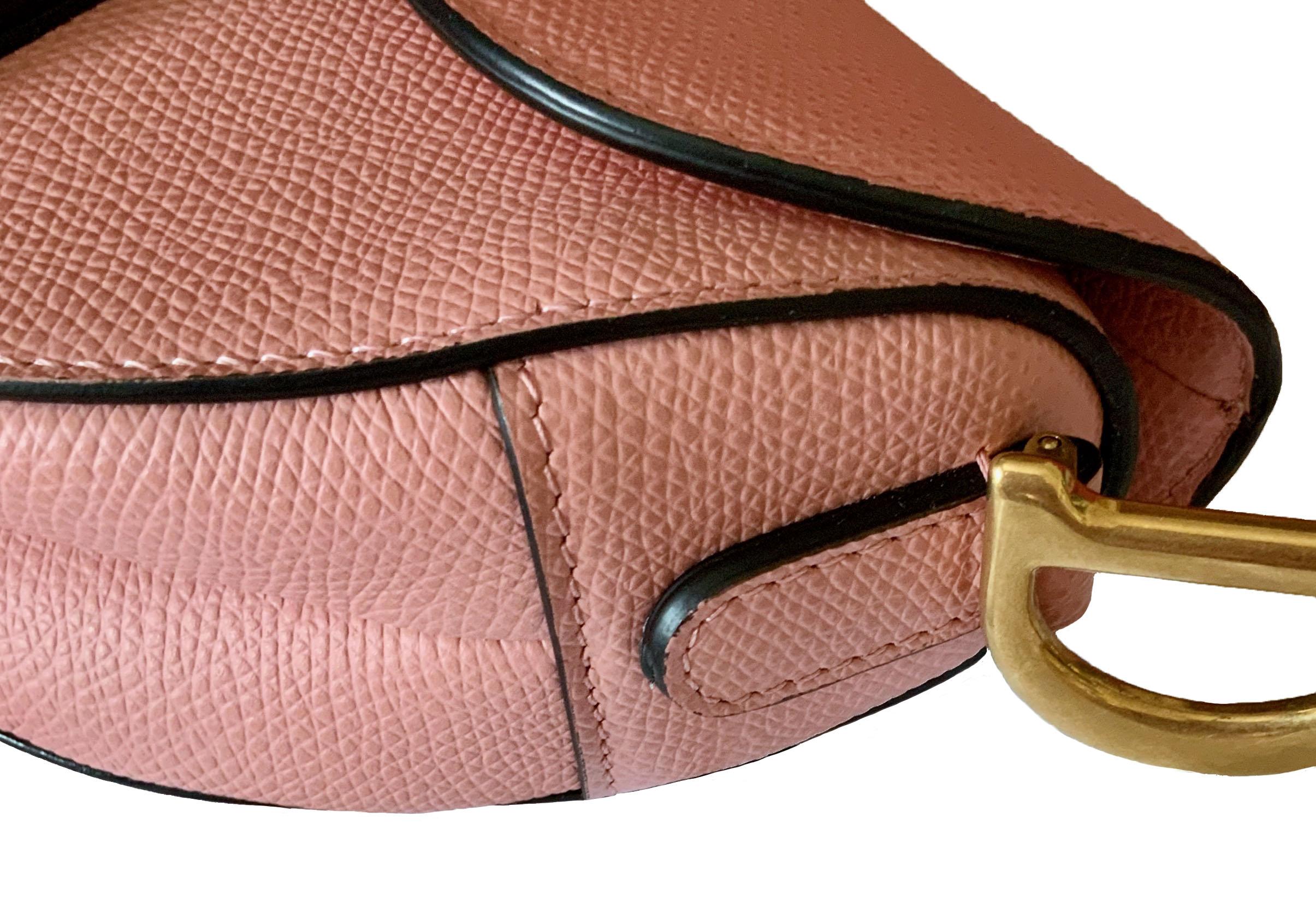 Brown Christian Dior Mini Saddle Calfskin Bag