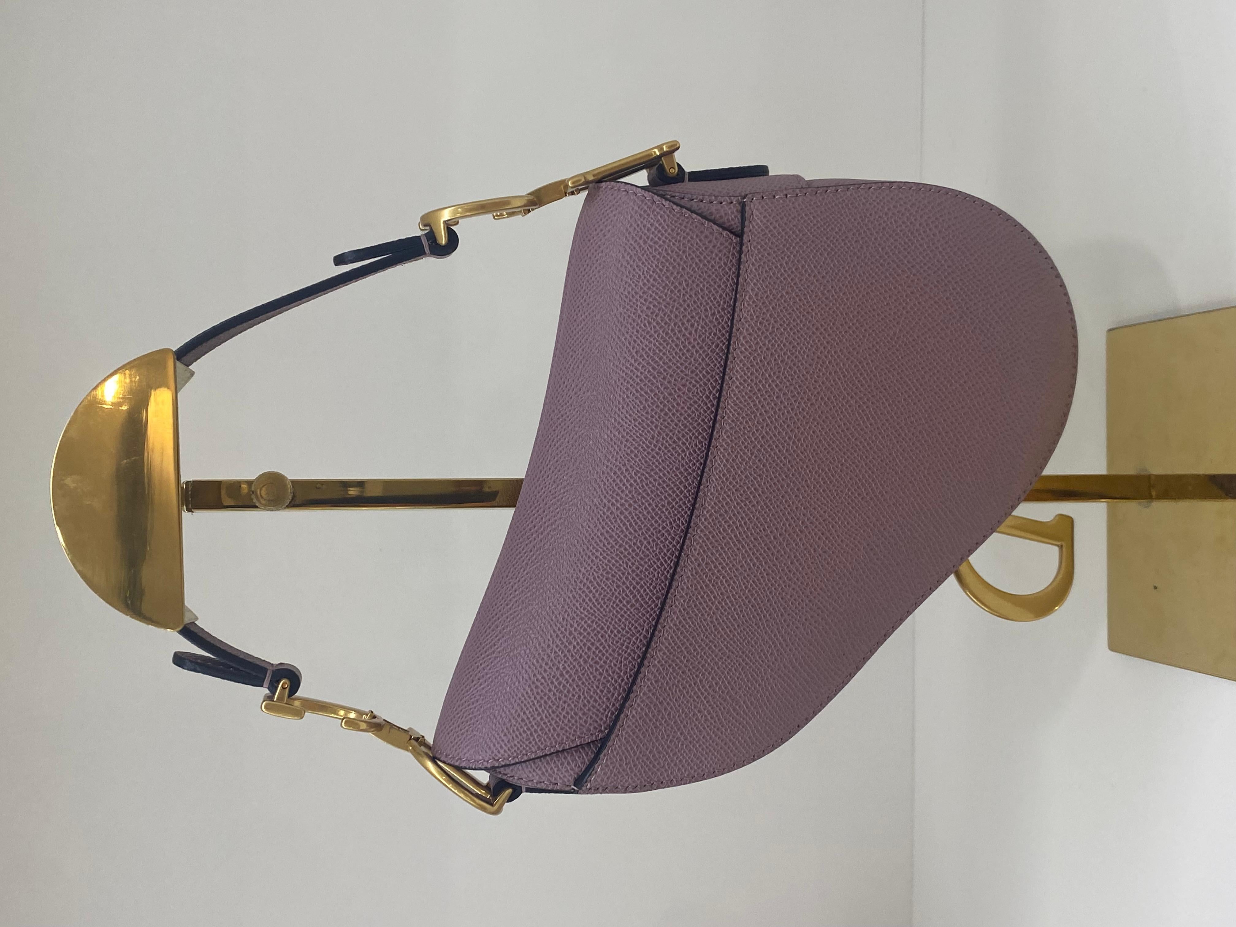 Christian Dior Mini Saddle Purple GHW For Sale 1