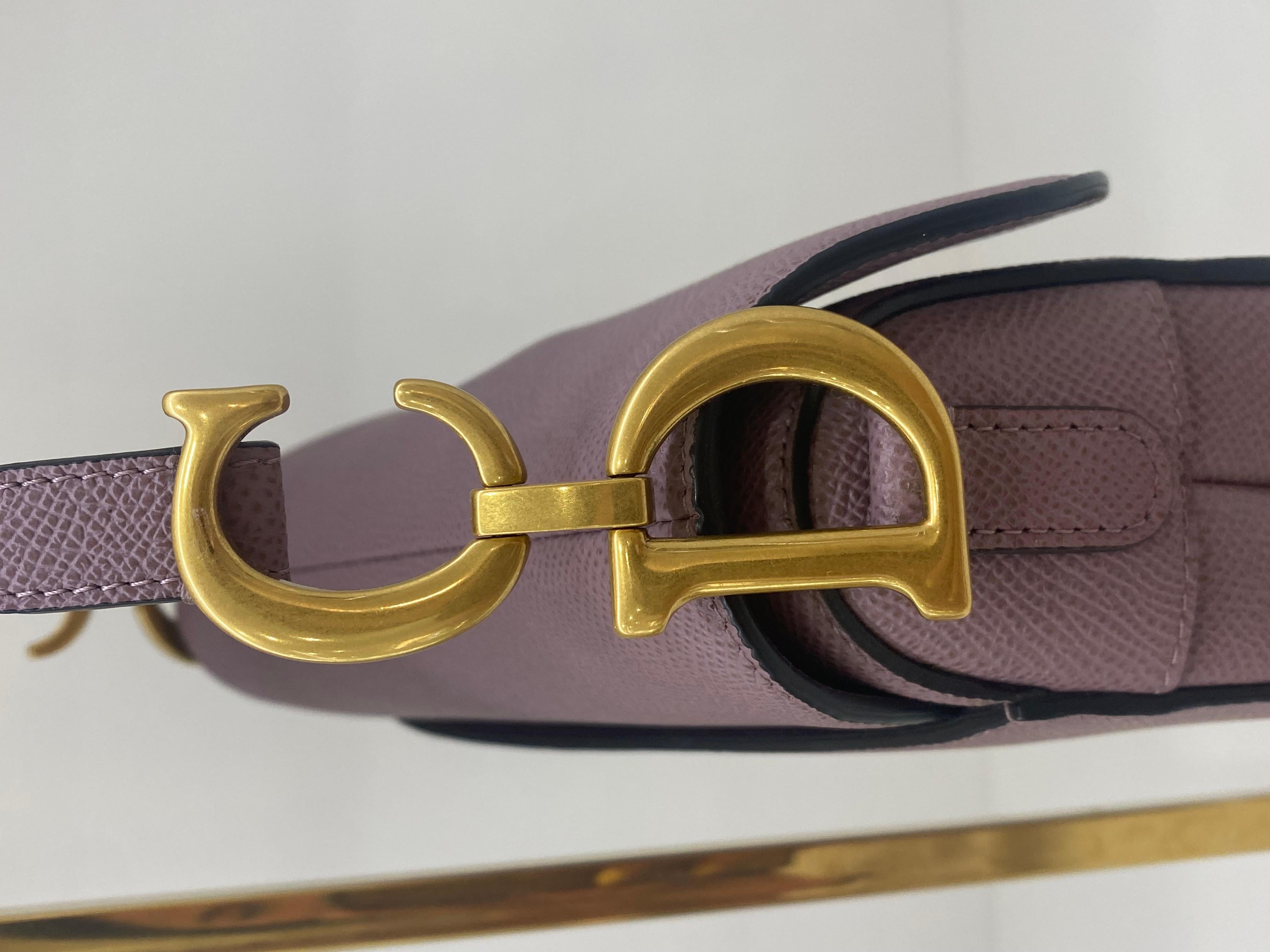 Christian Dior Mini Saddle Purple GHW For Sale 2