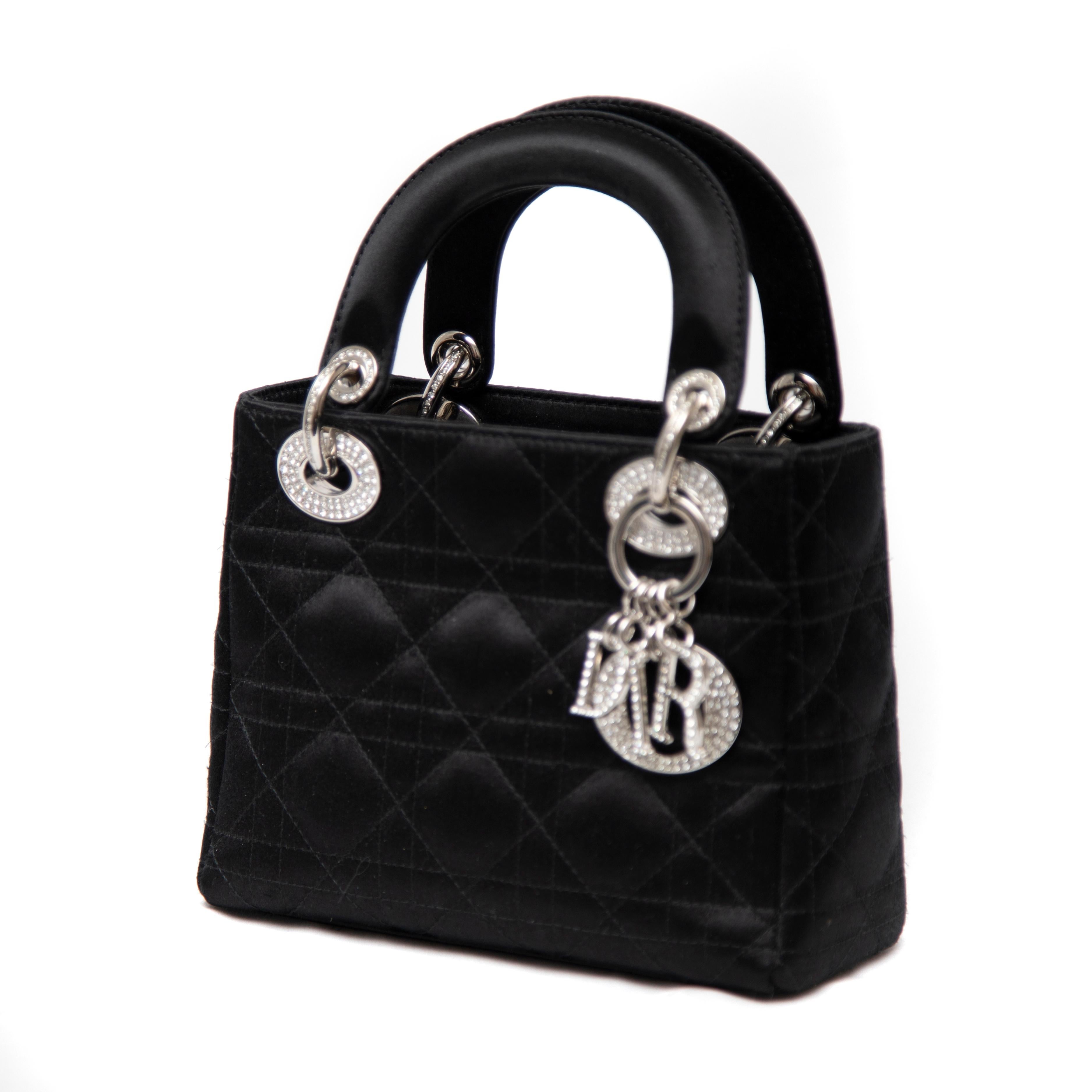 Women's or Men's Christian Dior Mini Satin Cannage Lady Dior Bag For Sale