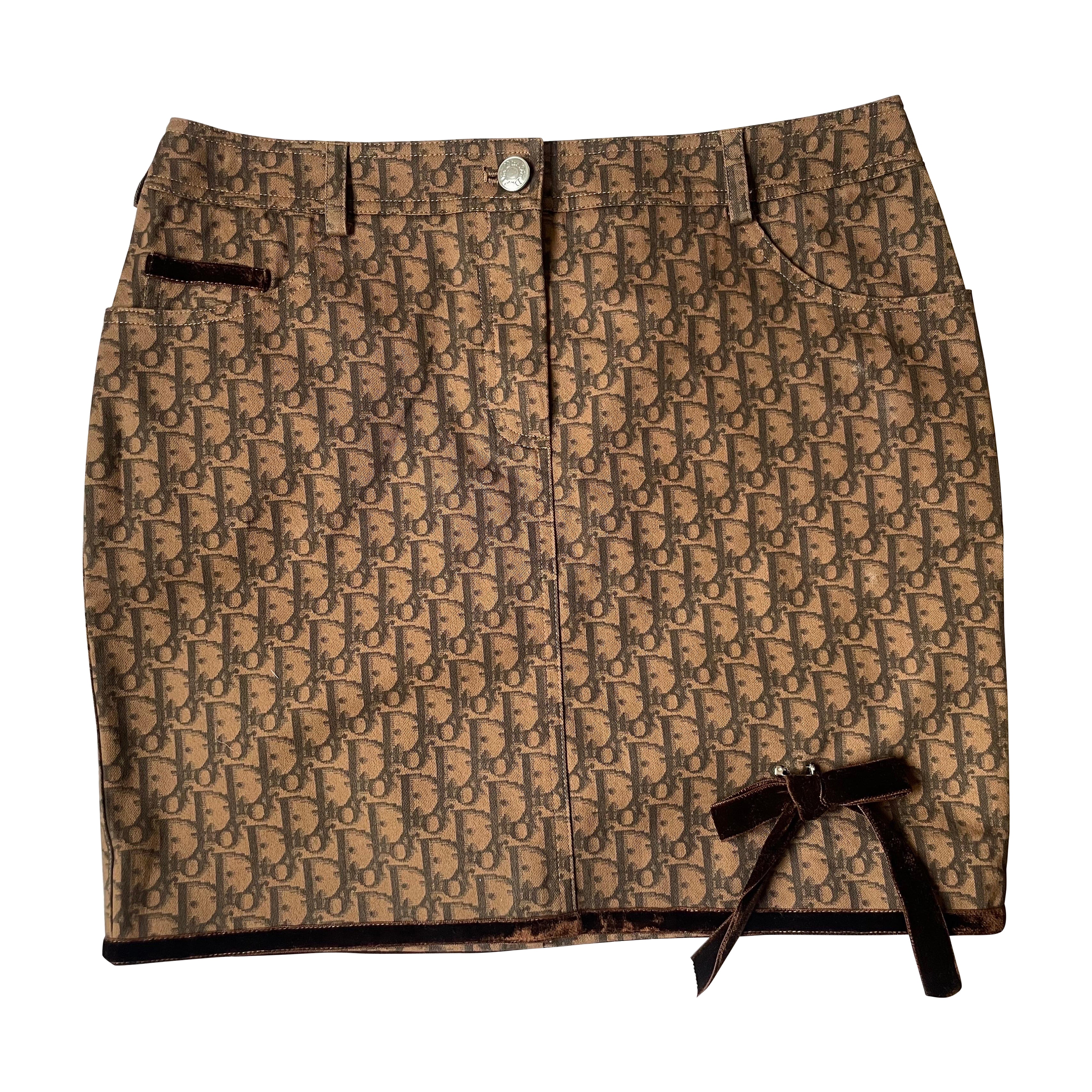 CHRISTIAN DIOR Mini skirt monogram For Sale