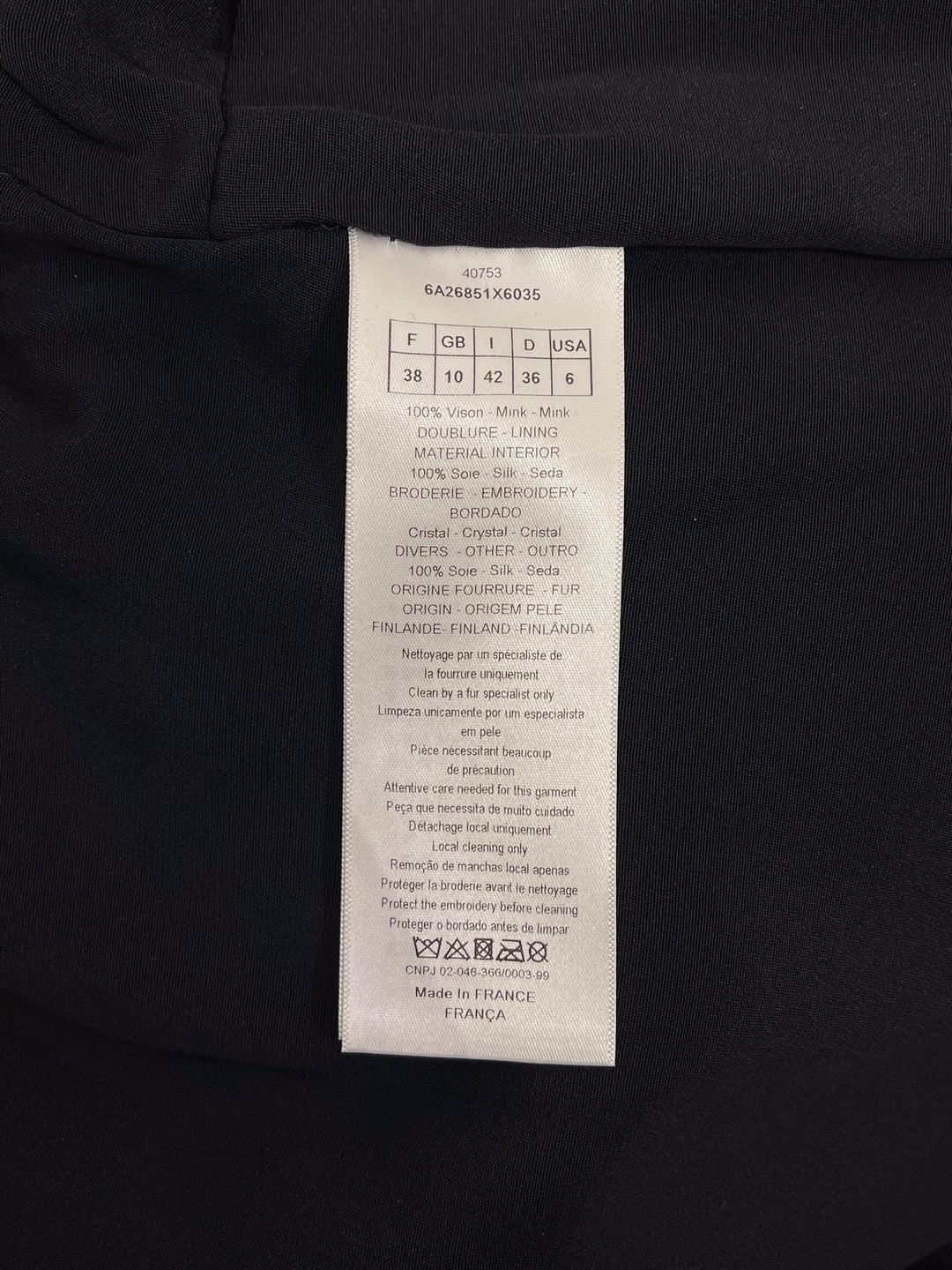 Noir Christian Dior - Manteau noir en vison en vente