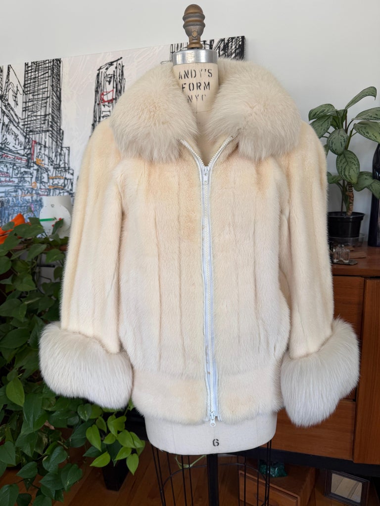 Christian Dior Mink and Fox Jacket Fourrure Coat For Sale at