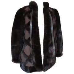 Retro Christian Dior Mink Fur and Suede Bomber Coat
