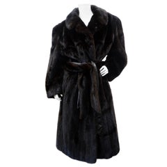 Vintage Christian Dior Mink Fur Belted Coat 