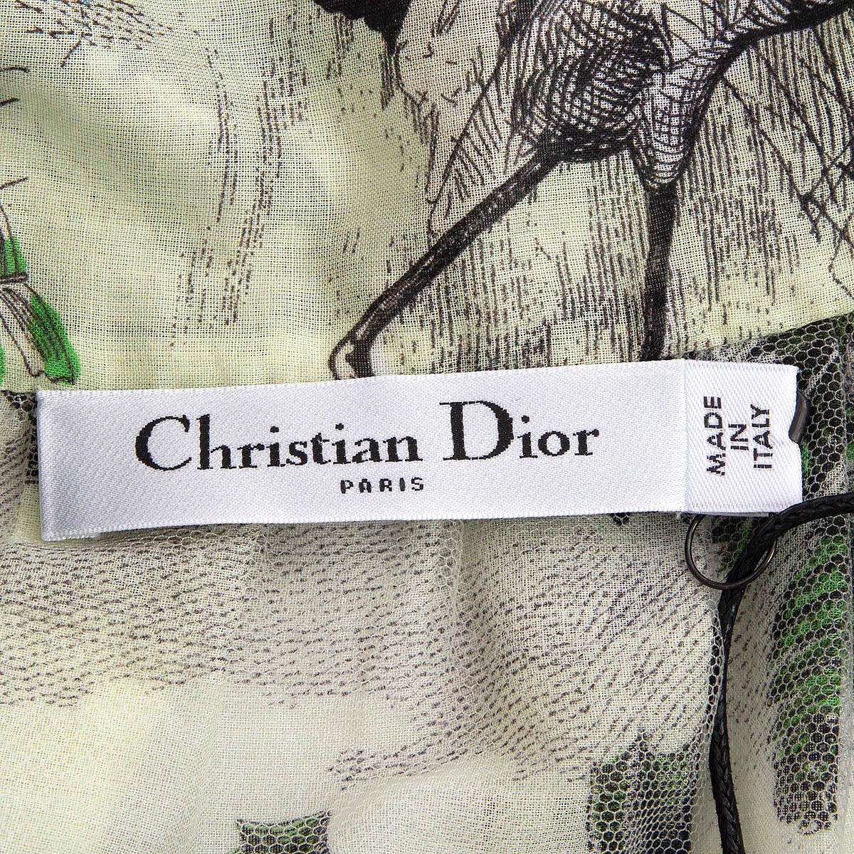 CHRISTIAN DIOR mint green cotton 2019 TOILE DE JOUY TROPICALIA MIDI Skirt 40 M 1