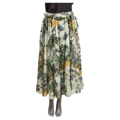 CHRISTIAN DIOR Jupe midi en coton vert menthe 2019 TOILE DE JOUY TROPICALIA 40 M