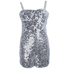 Christian Dior mirror mosaic-embroidered tulle playsuit 