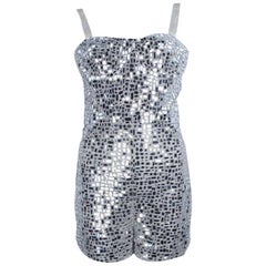Christian Dior mirror mosaic-embroidered tulle playsuit