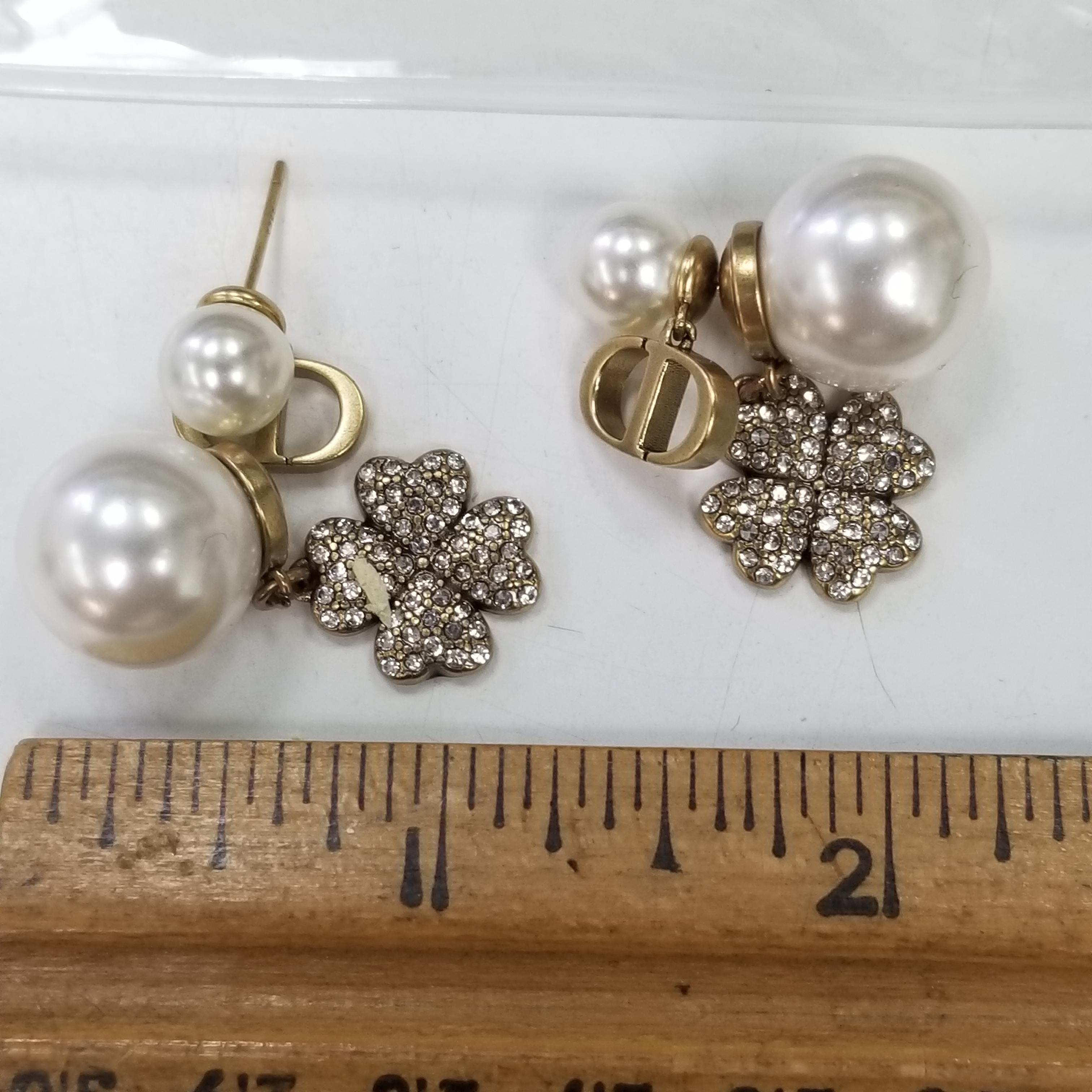 christian dior earrings pearl