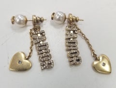 Christian Dior Mise En Dior Tribal Crystal "JADIOR" and faux pearl earrings
