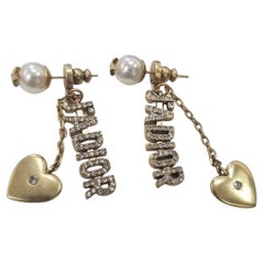 Christian Dior Mise En Dior Tribal Crystal "JADIOR" and faux pearl earrings