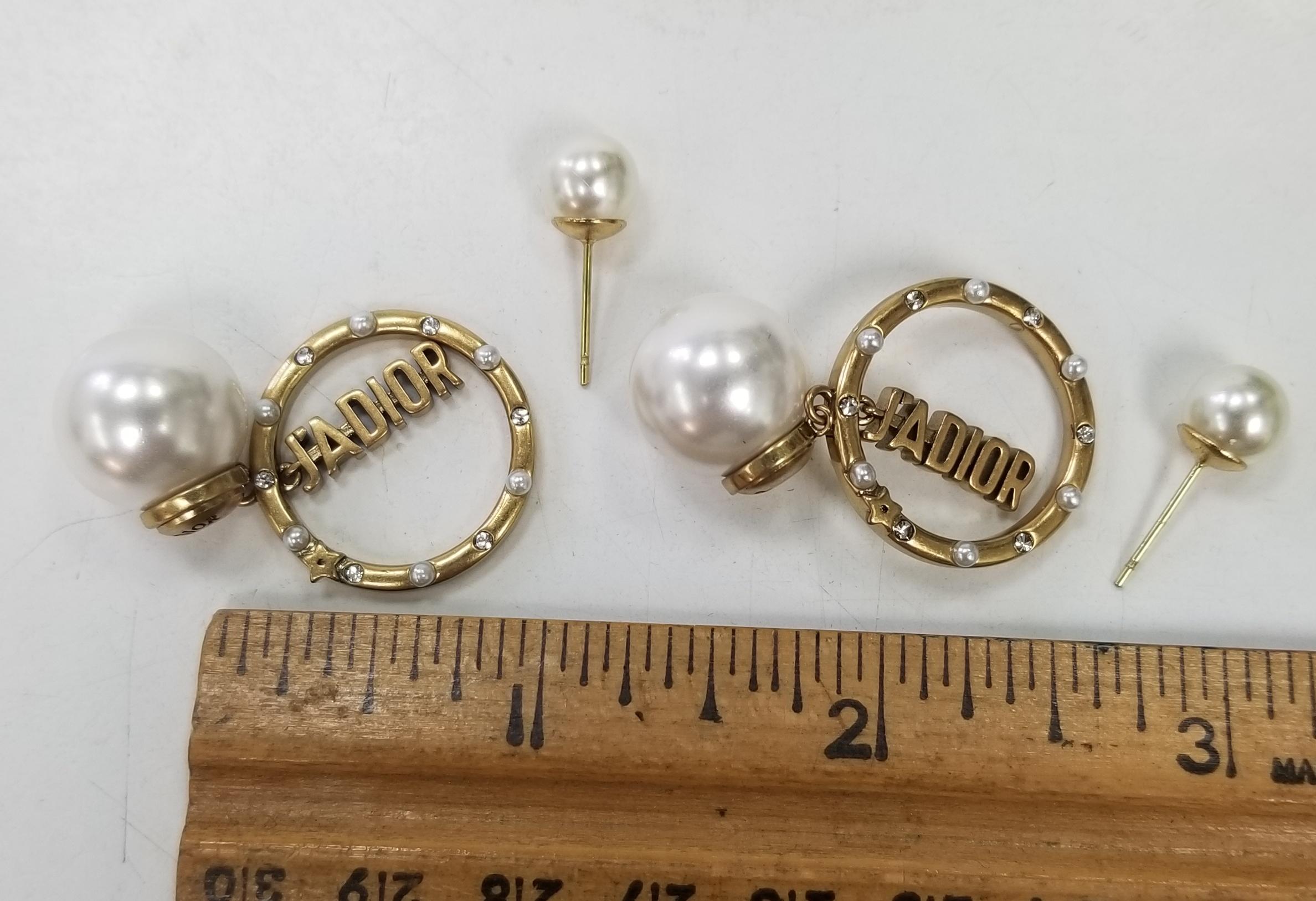 dior pearl back earrings