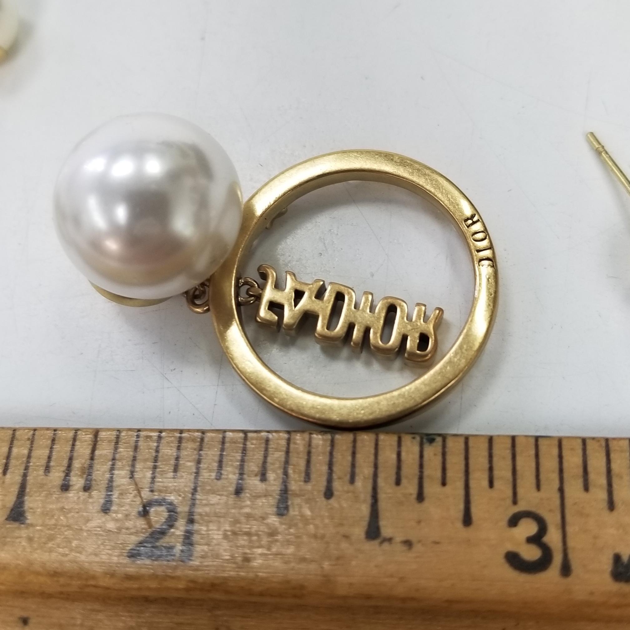dior double pearl earrings