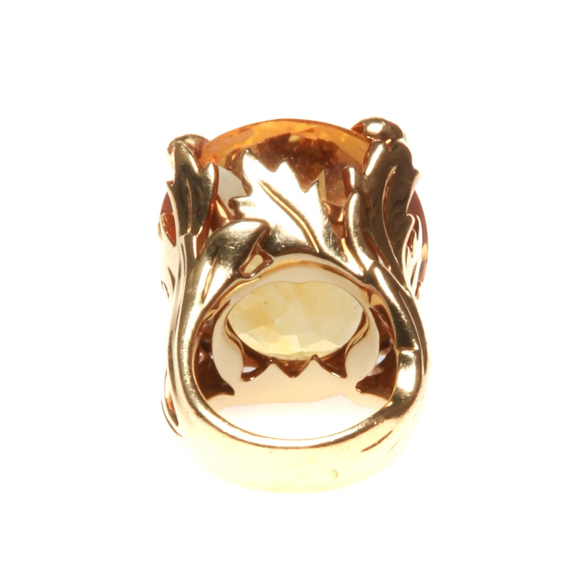 Brilliant Cut Christian Dior 'Miss Dior' Citrine 18ct Gold Setting with Diamond Accent For Sale