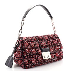 Christian Dior Miss Dior Flap Bag Cannage Quilt Tweed Medium
