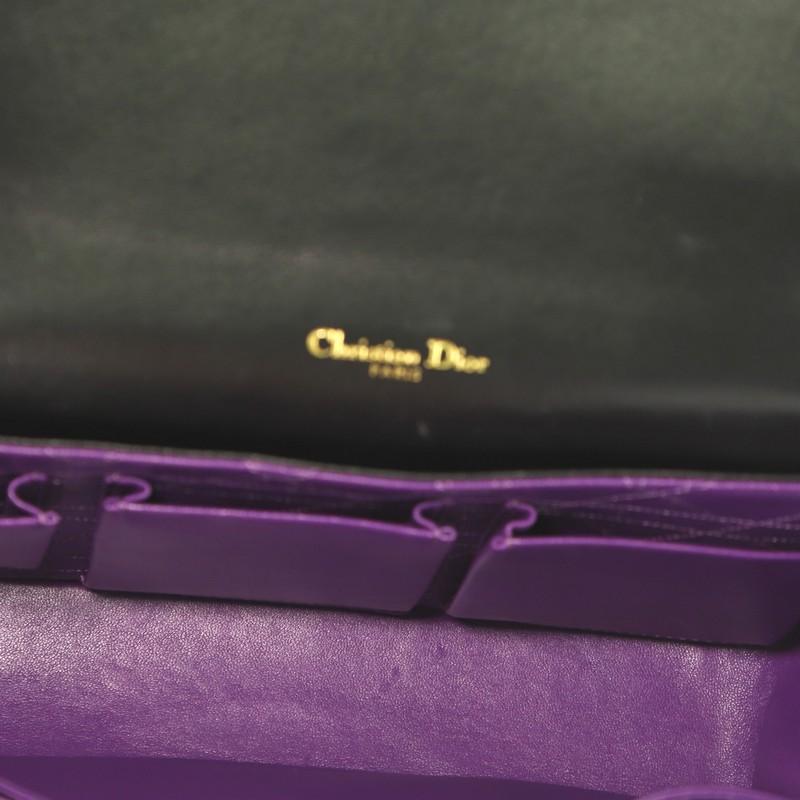 Black Christian Dior Miss Dior Flap Bag Tweed Medium