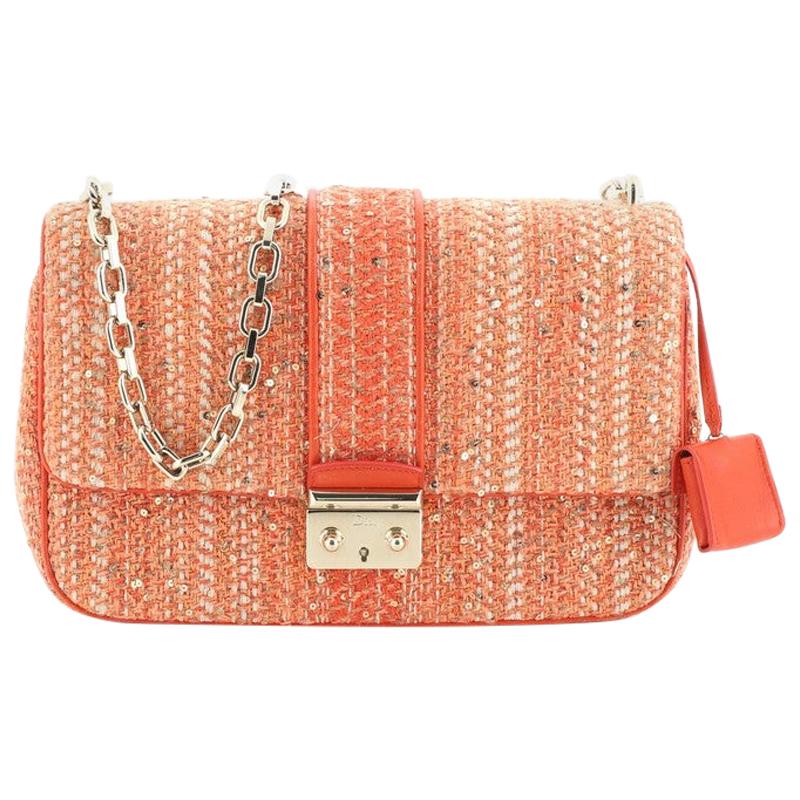 Christian Dior Miss Dior Flap Bag Tweed Medium at 1stDibs