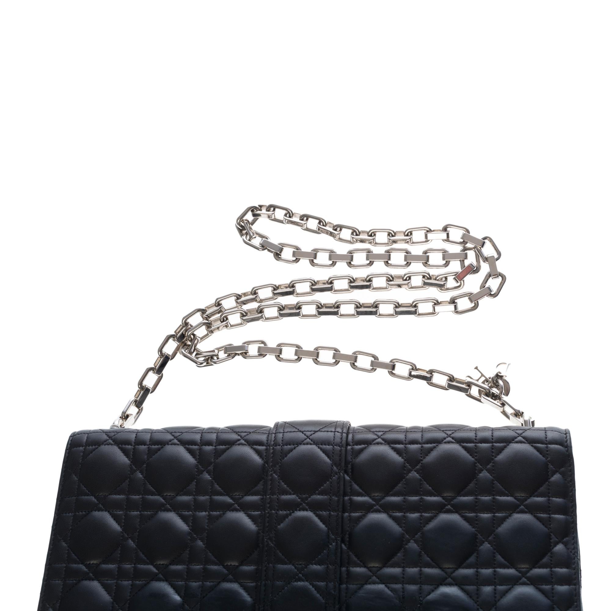 Women's Christian Dior Miss Dior GM Shoulder bag in black cannage leather, SHW