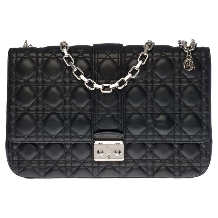 Christian Dior Miss Dior GM Shoulder bag in black cannage leather, SHW ...