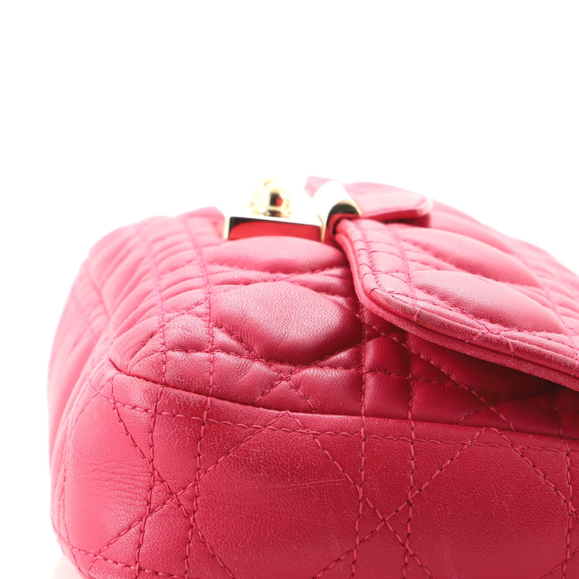 Christian Dior Miss Dior Promenade Bag Cannage Quilt Lambskin In Fair Condition For Sale In NY, NY