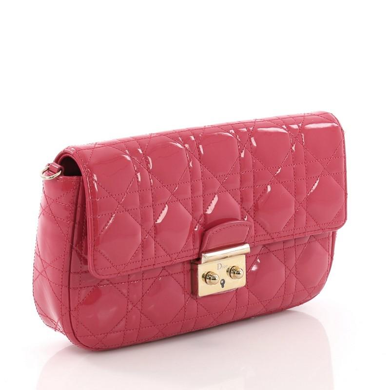 Pink Christian Dior Miss Dior Promenade Handbag Cannage Quilt Patent
