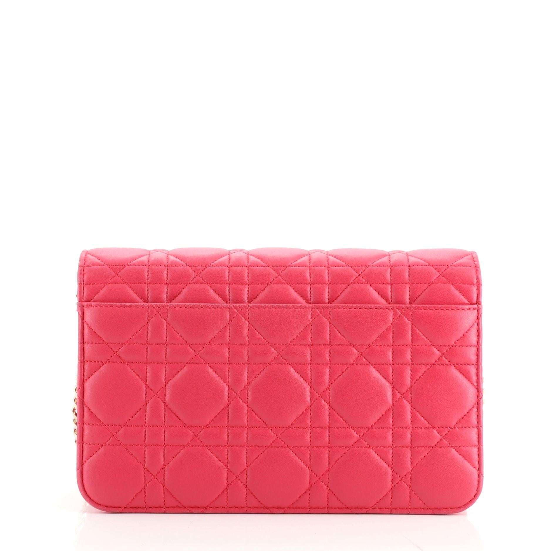 Christian Dior Miss Dior Promenade Pouch Cannage Quilt Lambskin Large In Fair Condition In NY, NY