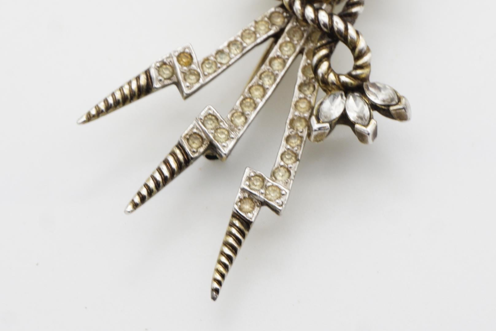 Christian Dior Mitchel Maer 1950 Red Eye Bird Penguin Crystals Lightning Brooch For Sale 7