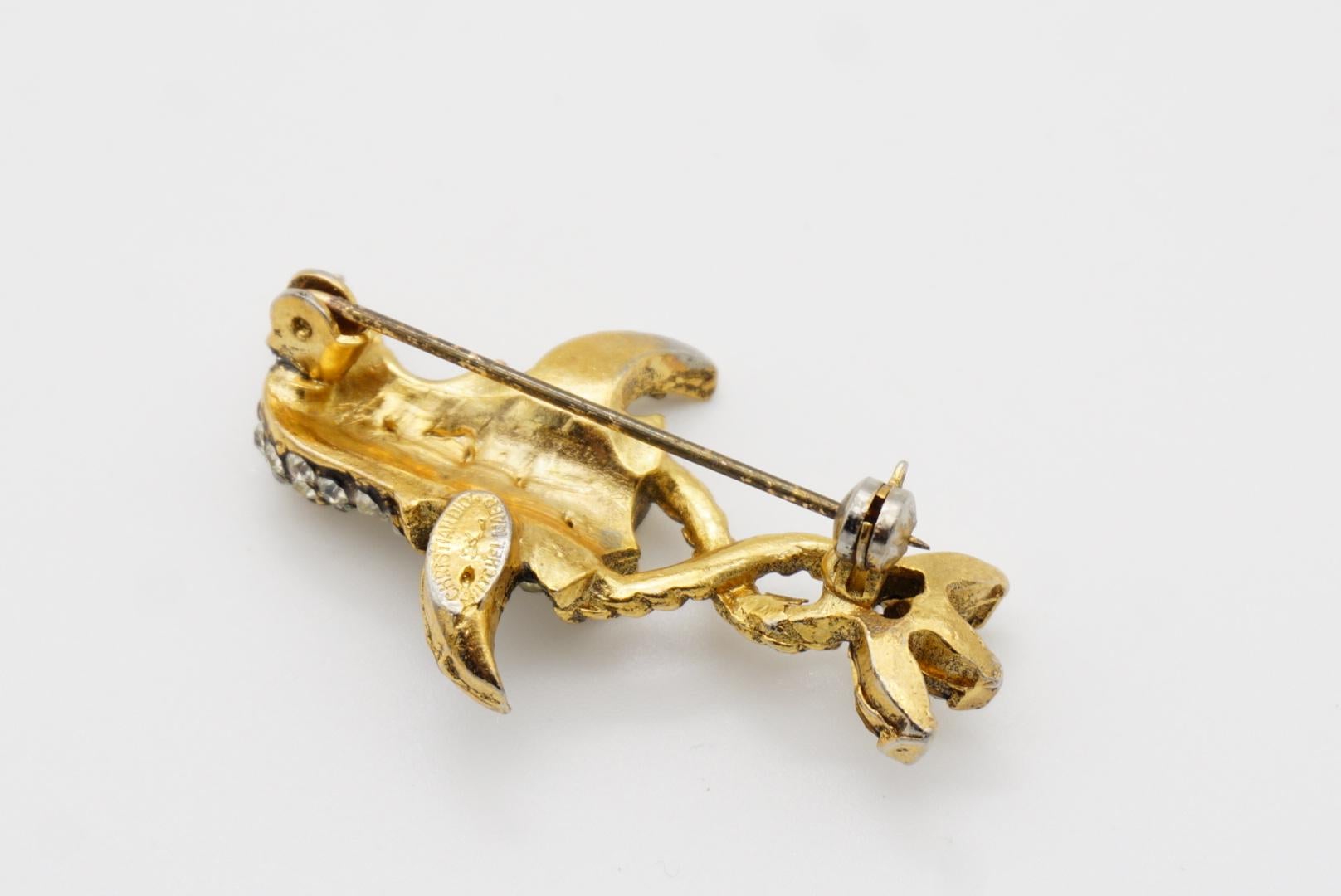 Christian Dior Mitchel Maer 1950s Bird Penguin Ruby Eye Crystals Rope Brooch For Sale 9