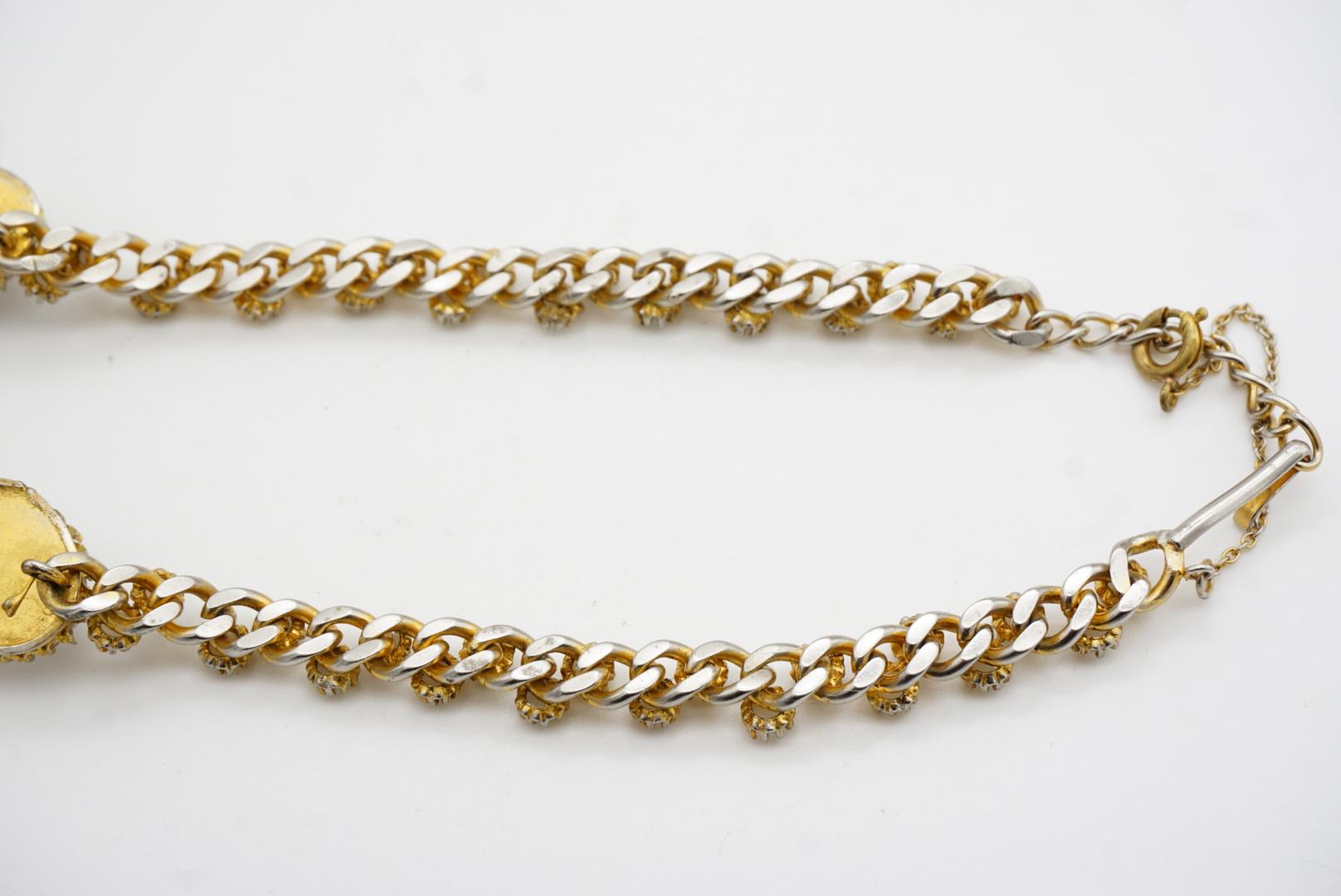 Christian Dior Mitchel Maer 1950s Oval Moonstone Milky Cabochon Layers Necklace For Sale 12