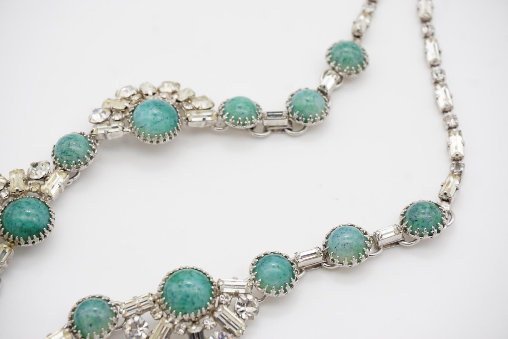 Christian Dior Mitchel Maer for Christian Dior 1950s Collana con cristalli cabochon verdi e turchesi in vendita 5