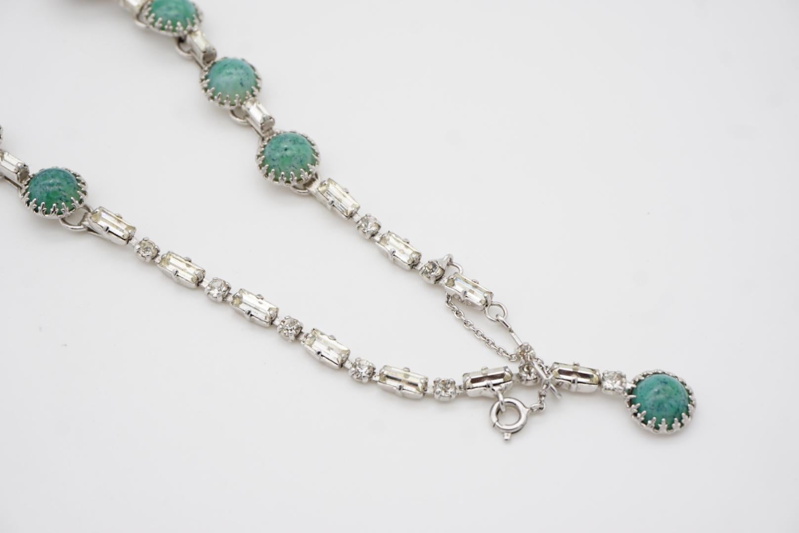 Christian Dior Mitchel Maer for Christian Dior 1950s Collana con cristalli cabochon verdi e turchesi in vendita 6