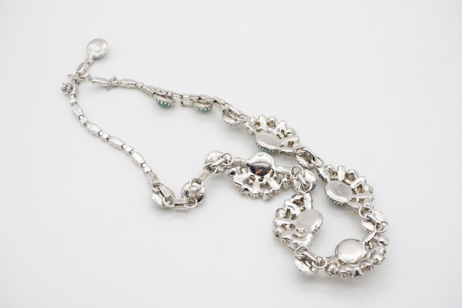 Christian Dior Mitchel Maer for Christian Dior 1950s Collana con cristalli cabochon verdi e turchesi in vendita 7